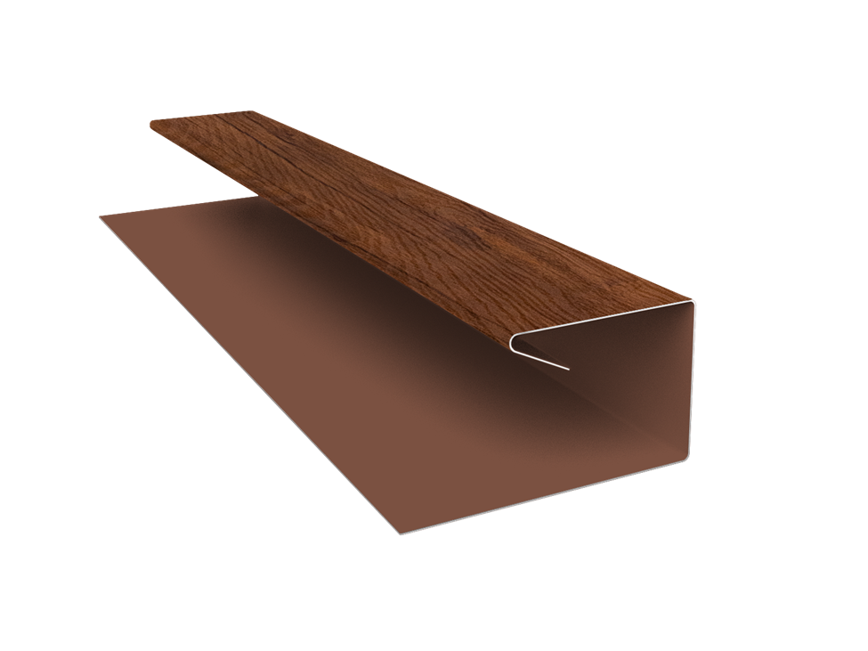 Планка П-образная ЭкоБрус Print Premium 0,45 мм, длина 3 м. Golden Wood Fresh