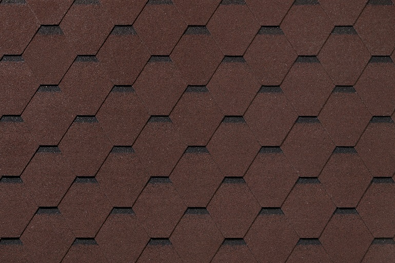 Гибкая черепица Премиум Стандарт Коричневый с оттенением