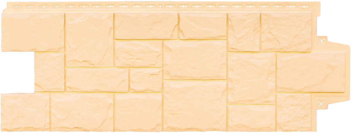 Фасадная панель Крупный камень Бежевый