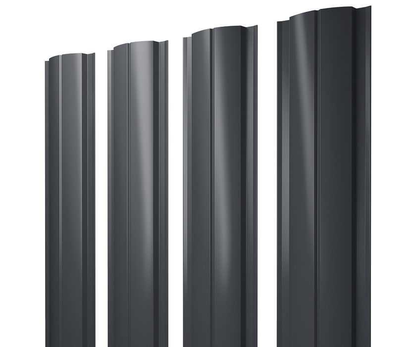 Штакетник Полукруглый Slim Satin 0,5 мм Ral 7024