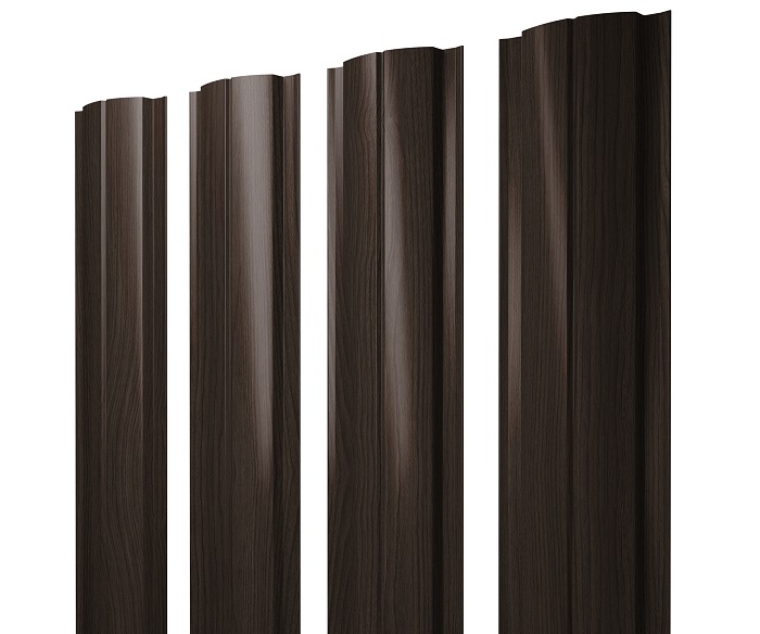 Штакетник Полукруглый Slim Print Elite 0,45 мм Coffee Wood