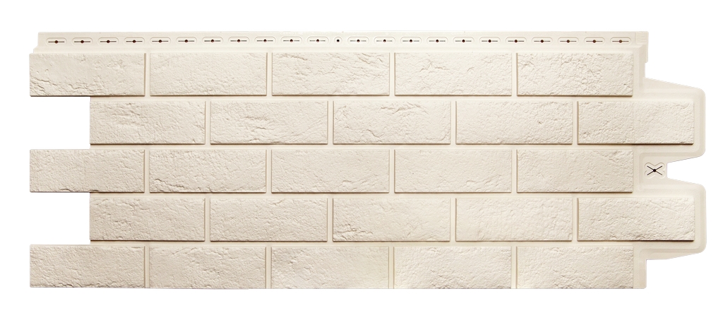 Фасадная панель Состаренный кирпич Classic Молочный