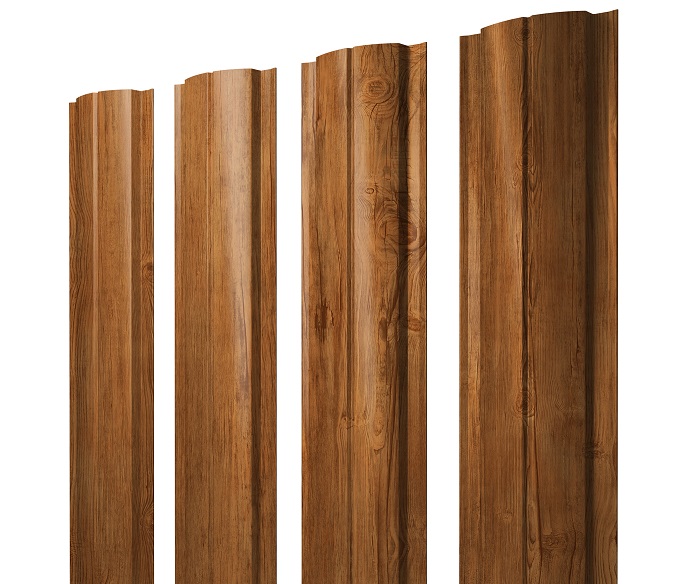 Штакетник Полукруглый Slim Print Elite 0,45 мм Golden Wood