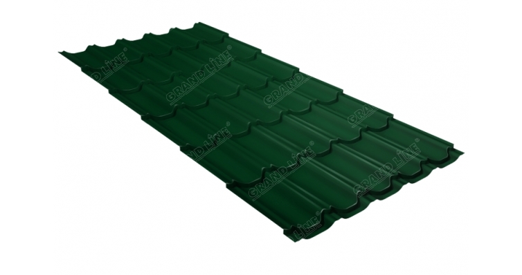 Металлочерепица Квинта Плюс Satin 0,5 мм Ral 6005