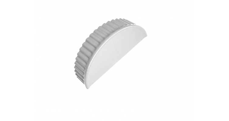 Заглушка торцевая полукруглого конька Полиэстер Ral 9003