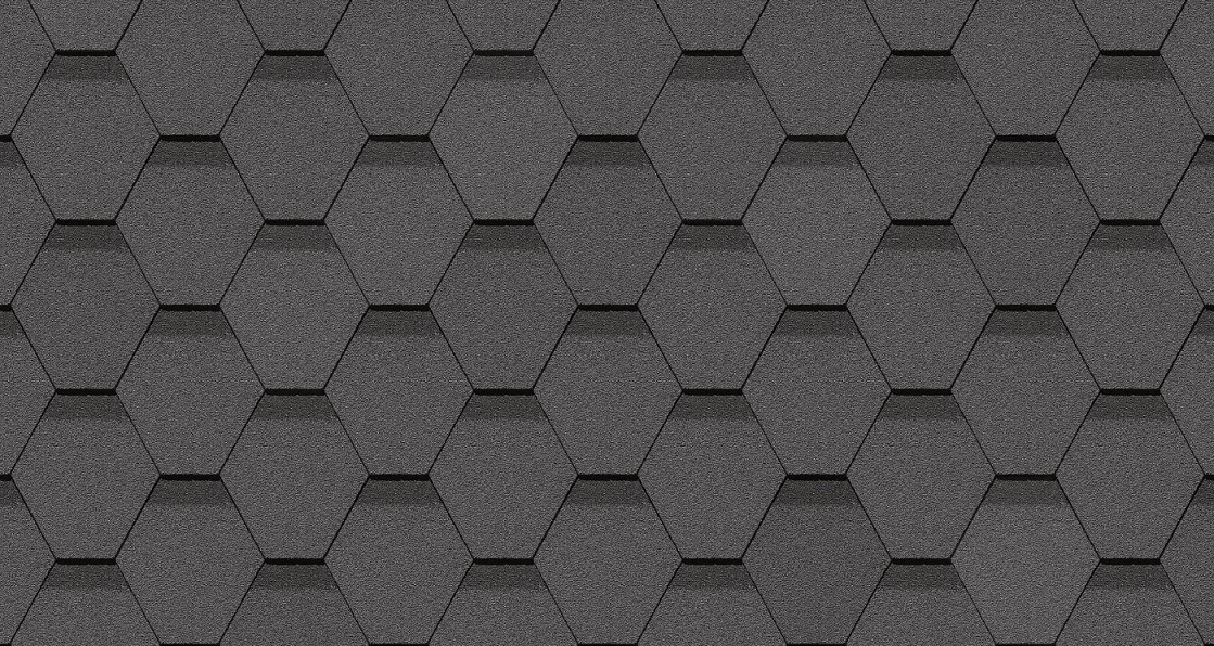 Гибкая черепица Standard Сота Серый