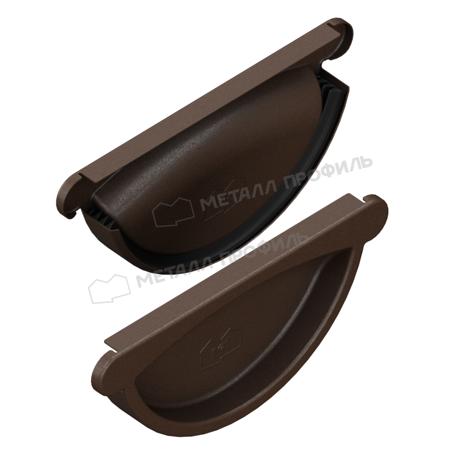 Заглушка желоба Foramina D=125мм Freeze Matt Dark brown