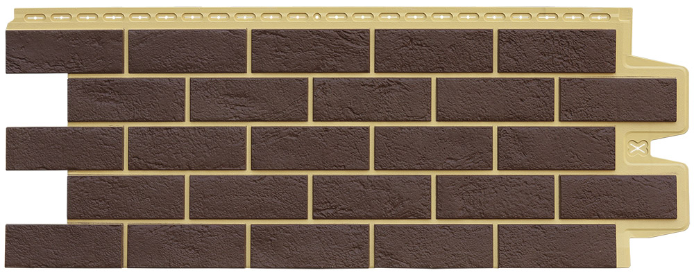Фасадная панель Состаренный кирпич Design Plus Каштан