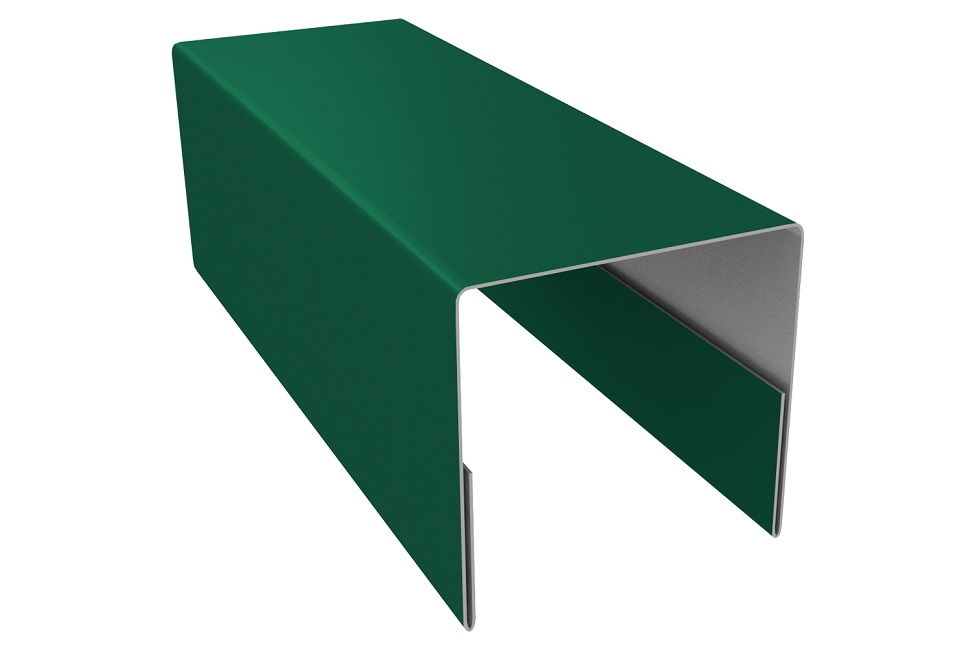 Планка П-образная заборная 20 Ре 0,45 мм. Ral 6005