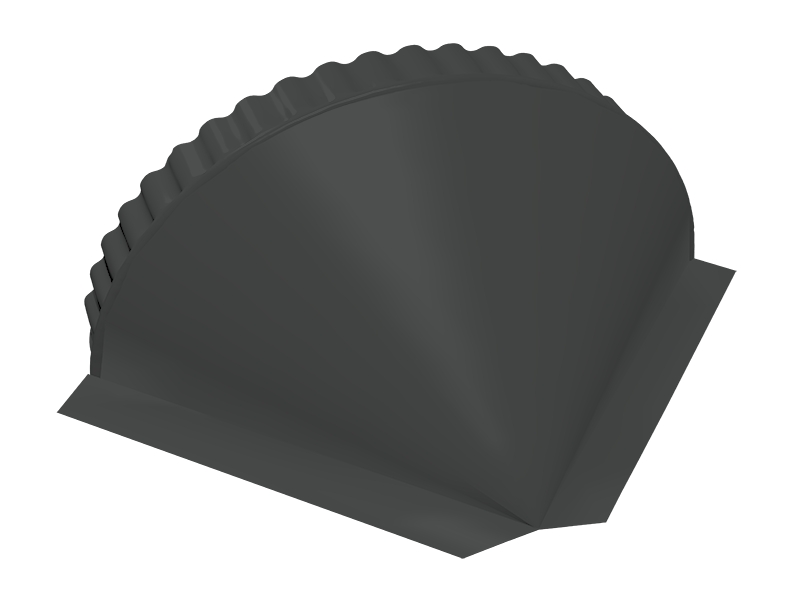 Заглушка конусная полукруглого конька Drap Ral 7016