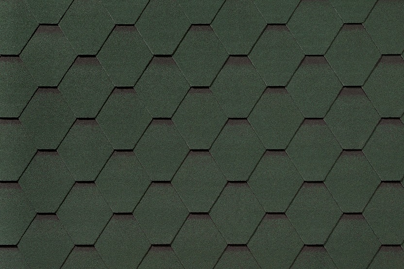 Гибкая черепица Премиум Стандарт Зеленый с оттенением