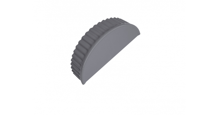 Заглушка торцевая полукруглого конька Полиэстер Ral 7004