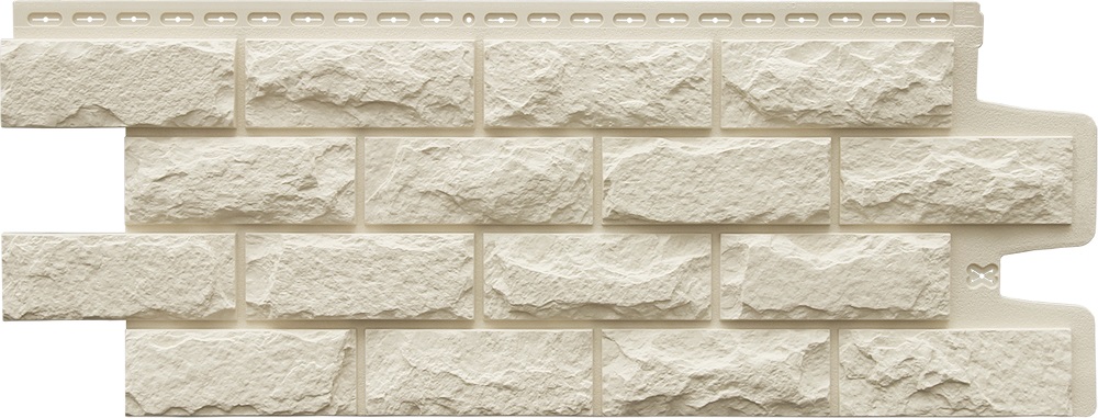 Фасадная панель Колотый камень Classic Молочный