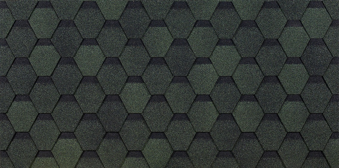 Гибкая черепица Eurasia Шестигранник Зеленый