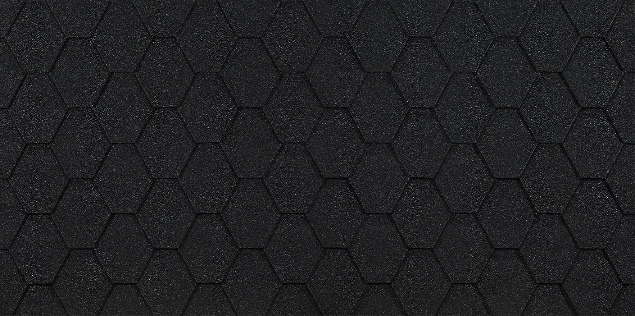 Гибкая черепица Eurasia Шестигранник Черный