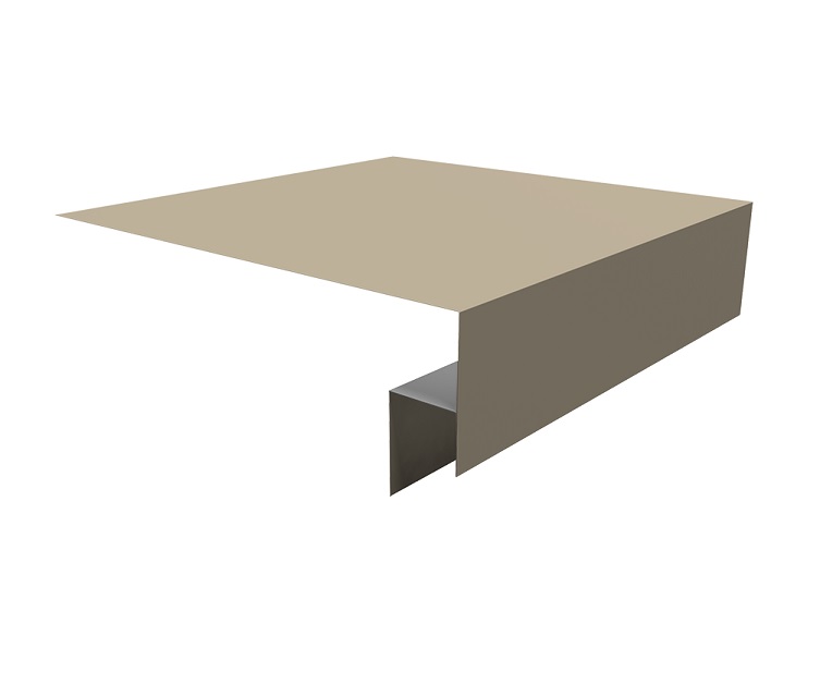Планка околооконная сложная 250х50х18 (j-фаска) L=2м, Satin 0,5мм Ral 1015