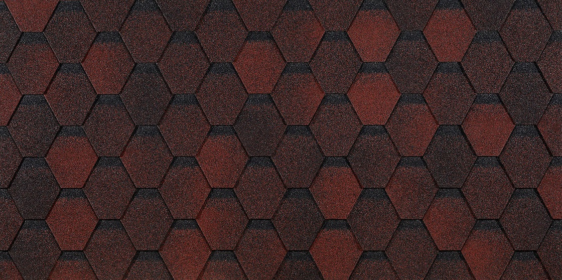 Гибкая черепица Eurasia Шестигранник Красный