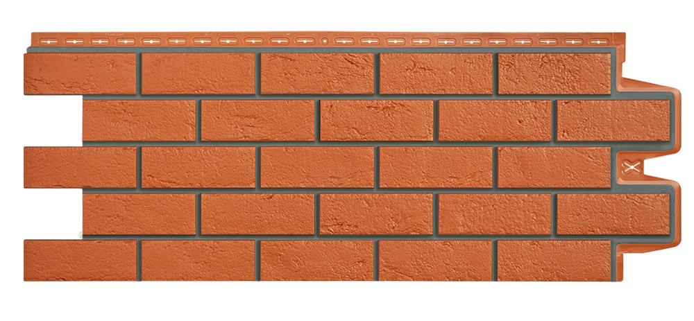 Фасадная панель Состаренный кирпич Design Терракотовый