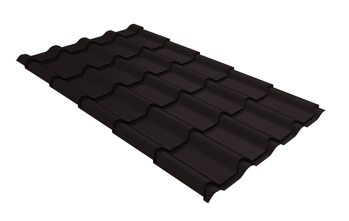 Металлочерепица Камея Satin Matt 0,5 мм Ral 9005