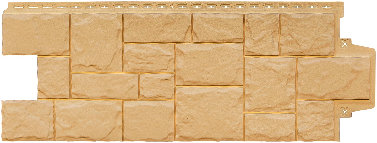 Фасадная панель Крупный камень Песочный