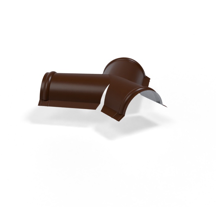 Тройник Y конька полукруглого Ре 0,5 мм Ral 8017