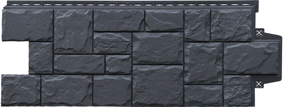 Фасадная панель Крупный камень Графит