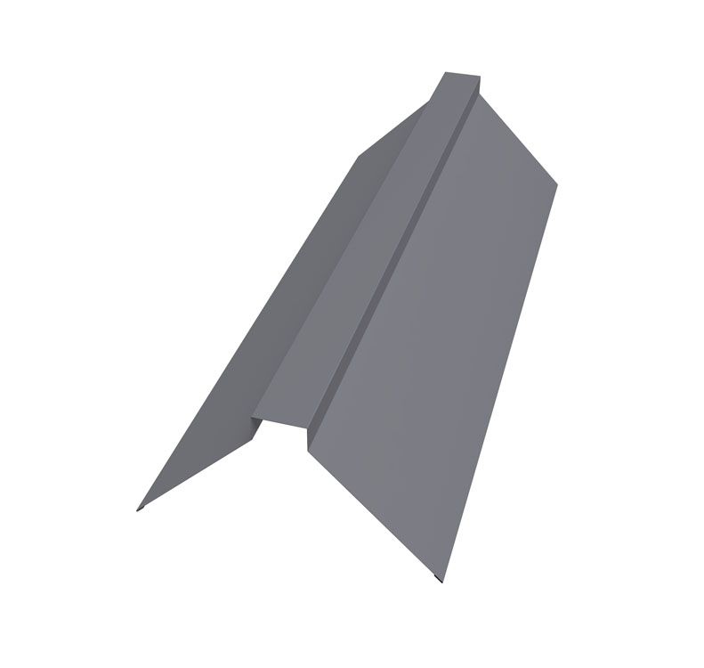 Конек плоский 150х40х150 мм Сатин 0,5 мм Ral 7004