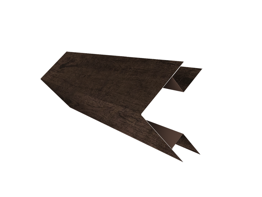 Угол внешний сложный для Экобрус 75х75 Print Elite 0,45 мм, длина 3 м. Antique Wood