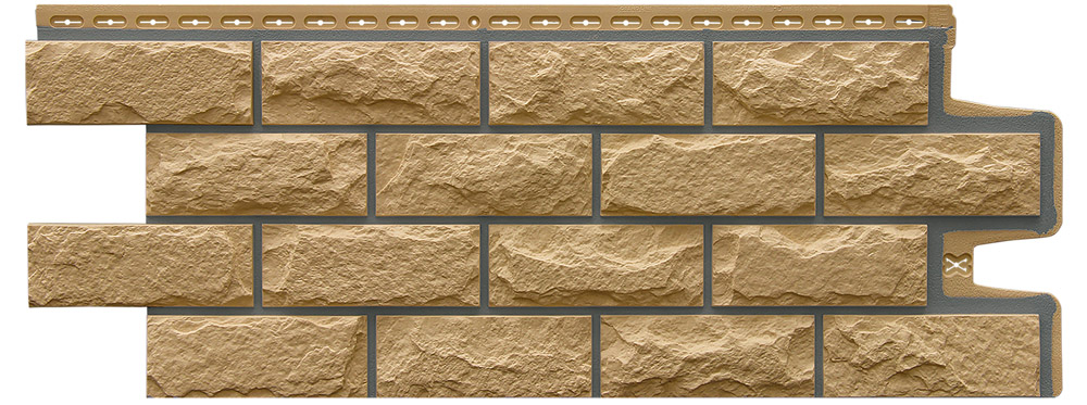 Фасадная панель Колотый камень Design Песочный
