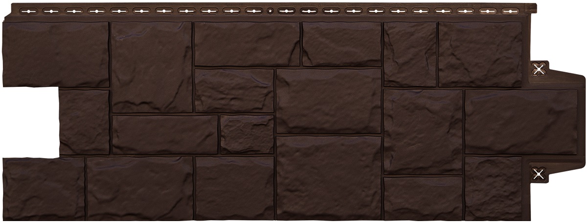 Фасадная панель Крупный камень Шоколадный