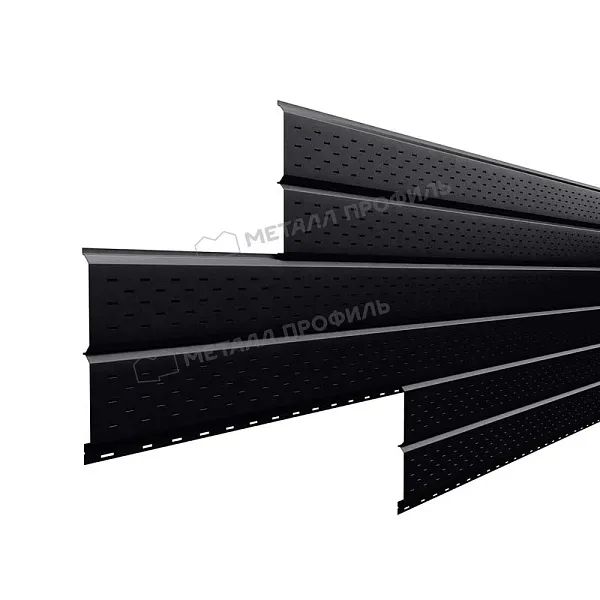 Софит Lбрус с перфорацией VikingMP E 0,5 мм Ral 9005