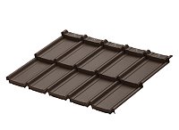Модульная металлочерепица Берген Zn180 1162х765мм Rooftop Бархат 0,5 мм RR 32