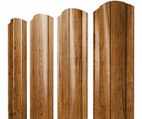 Штакетник Круглый фигурный  Print двусторонний 0,45 мм Golden Wood